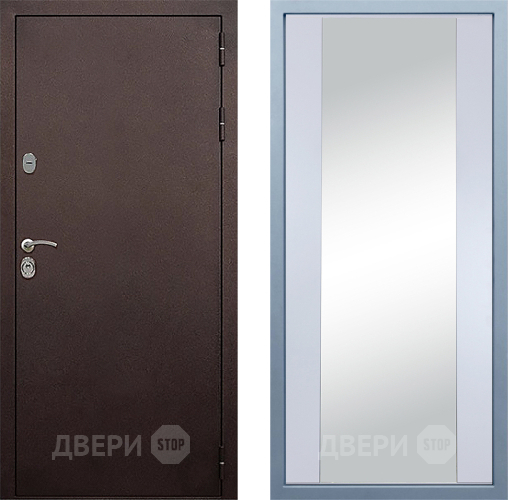 Входная металлическая Дверь Дива МД-40 Медь Д-15 Зеркало Белый в Павловском Посаде