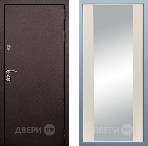 Входная металлическая Дверь Дива МД-40 Медь Д-15 Зеркало Шампань в Павловском Посаде