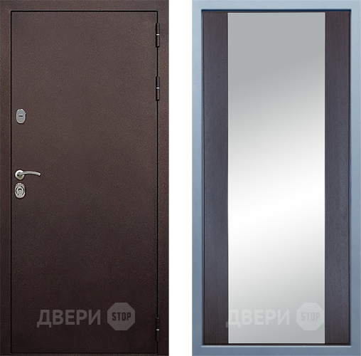 Входная металлическая Дверь Дива МД-40 Медь Д-15 Зеркало Венге в Павловском Посаде