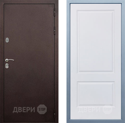 Входная металлическая Дверь Дива МД-40 Медь Д-7 Белый в Павловском Посаде