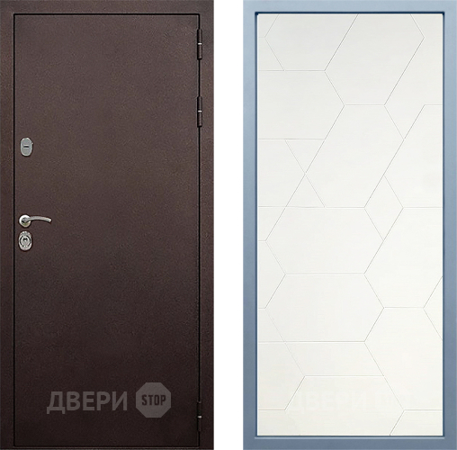 Входная металлическая Дверь Дива МД-40 Медь М-16 Белый в Павловском Посаде