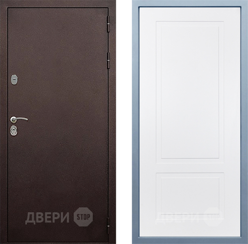 Входная металлическая Дверь Дива МД-40 Медь Н-7 Белый в Павловском Посаде