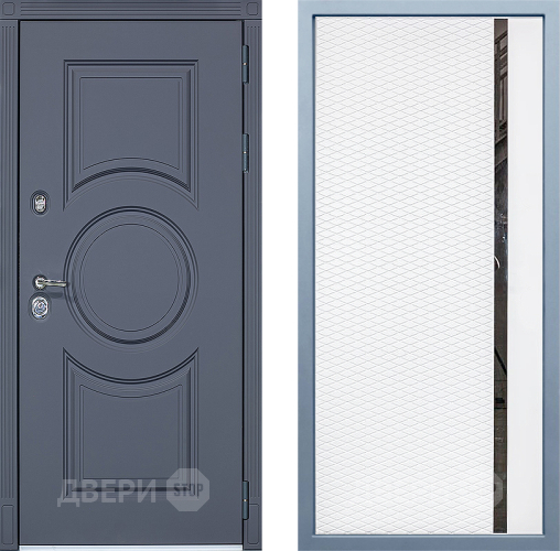 Входная металлическая Дверь Дива МХ-30 STR МХ-47 Белый матовый в Павловском Посаде