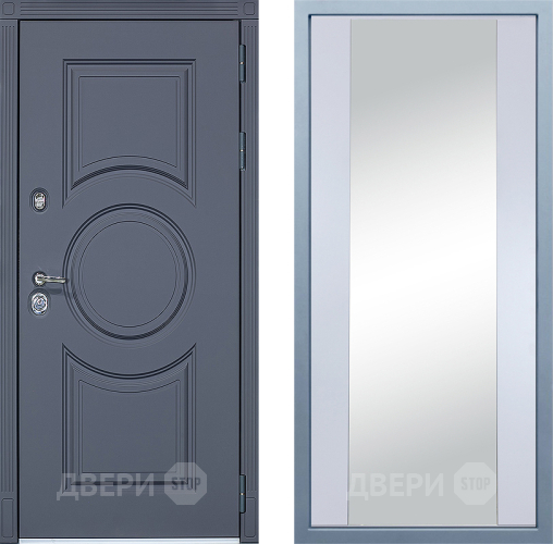 Входная металлическая Дверь Дива МХ-30 STR Д-15 Зеркало Белый в Павловском Посаде