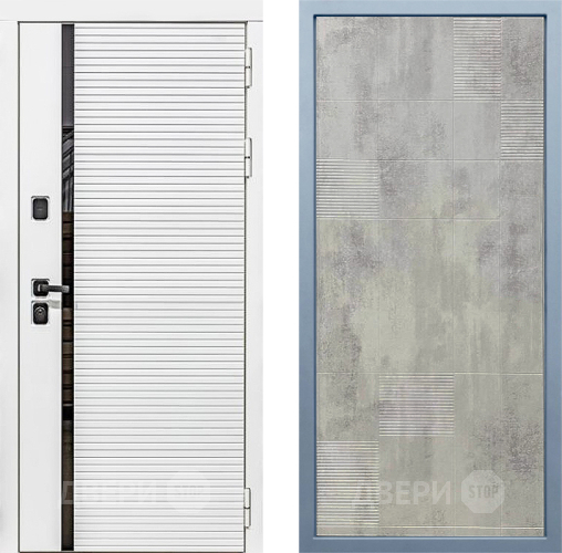Входная металлическая Дверь Дива МХ-45 Белая STR Д-4 Бетон темный в Павловском Посаде