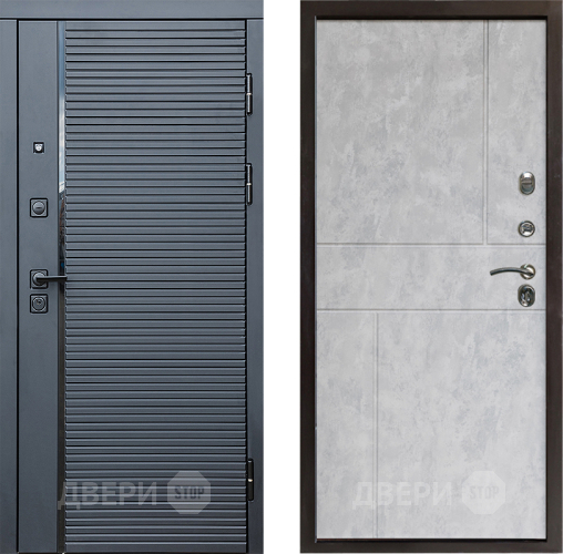 Дверь Престиж Черная Линия Горизонт Бетон светлый в Павловском Посаде