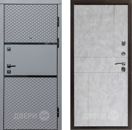 Входная металлическая Дверь Престиж Ромб Горизонт Бетон светлый в Павловском Посаде