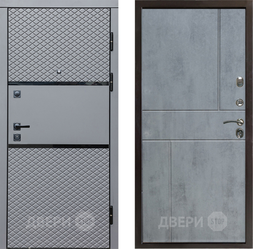 Входная металлическая Дверь Престиж Ромб Горизонт Бетон темный в Павловском Посаде