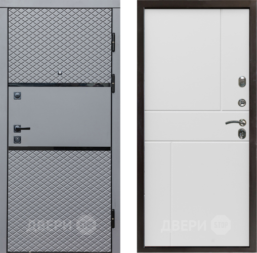 Входная металлическая Дверь Престиж Ромб Горизонт Бетон белый в Павловском Посаде