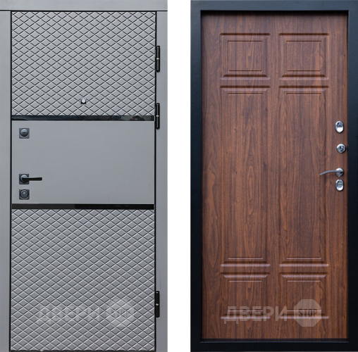 Входная металлическая Дверь Престиж Ромб Премиум Орех темный в Павловском Посаде