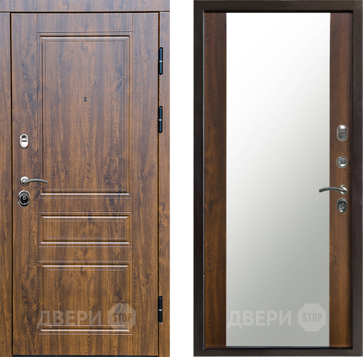Входная металлическая Дверь Престиж Классика Дуб Зеркало Дуб в Павловском Посаде