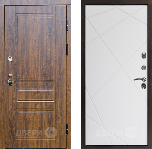 Входная металлическая Дверь Престиж Классика Дуб Лучи Бетон белый в Павловском Посаде