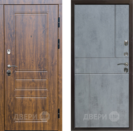 Входная металлическая Дверь Престиж Классика Дуб Горизонт Бетон темный в Павловском Посаде