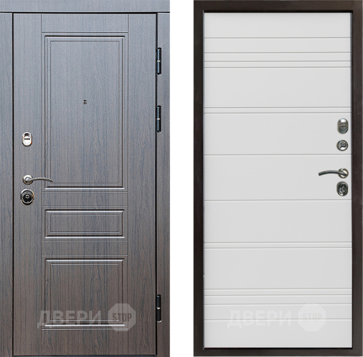 Входная металлическая Дверь Престиж Классика Венге Line Белый в Павловском Посаде