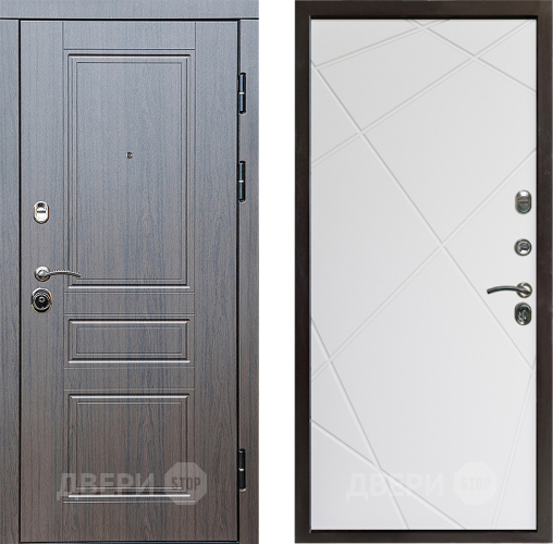 Входная металлическая Дверь Престиж Классика Венге Лучи Бетон белый в Павловском Посаде