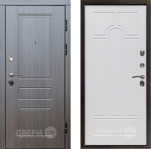 Входная металлическая Дверь Престиж Классика Венге Арка Белое дерево в Павловском Посаде