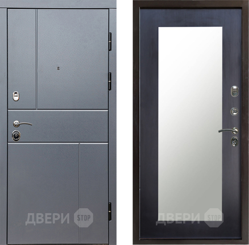 Входная металлическая Дверь Престиж Горизонт Грэй Зеркло Пастораль Венге в Павловском Посаде