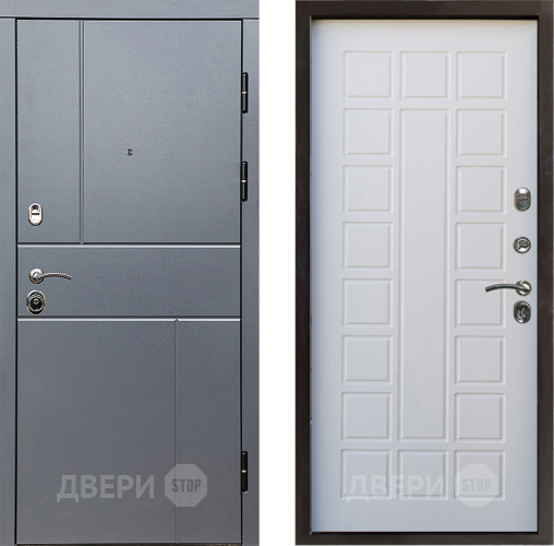 Входная металлическая Дверь Престиж Горизонт Грэй Престиж Белое дерево в Павловском Посаде