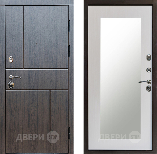 Входная металлическая Дверь Престиж Горизонт Венге Зеркло Пастораль Лиственница белая в Павловском Посаде