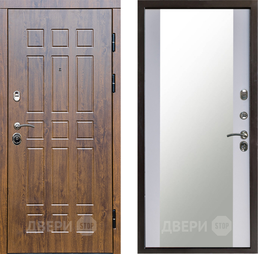 Входная металлическая Дверь Престиж Стандарт Зеркало Белый софт в Павловском Посаде
