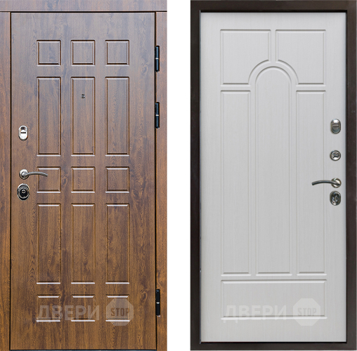 Входная металлическая Дверь Престиж Стандарт Арка Лиственница белая в Павловском Посаде