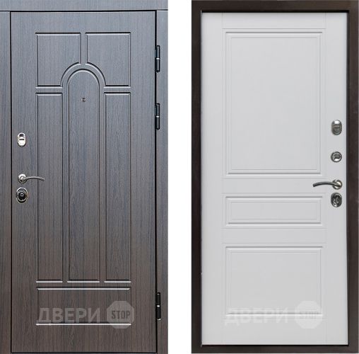 Входная металлическая Дверь Престиж Арка Классика Белый матовый в Павловском Посаде