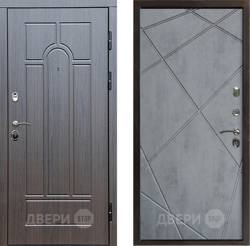 Входная металлическая Дверь Престиж Арка Лучи Бетон темный в Павловском Посаде