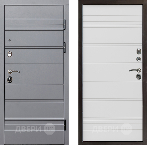Входная металлическая Дверь Престиж Линия Грэй Line Белый в Павловском Посаде