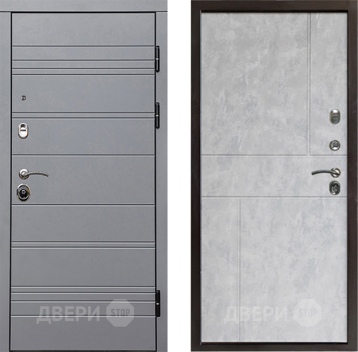 Входная металлическая Дверь Престиж Линия Грэй Горизонт Бетон светлый в Павловском Посаде
