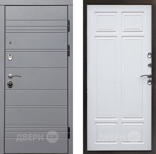 Входная металлическая Дверь Престиж Линия Грэй Премиум Лиственница белая в Павловском Посаде