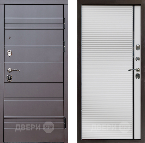 Входная металлическая Дверь Престиж Линия Браун Porte Белый в Павловском Посаде