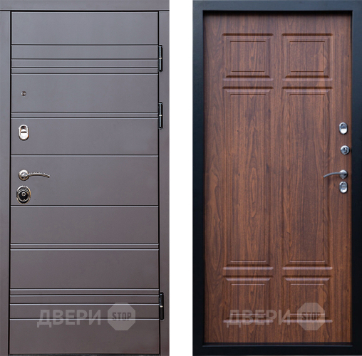 Входная металлическая Дверь Престиж Линия Браун Премиум Орех темный в Павловском Посаде