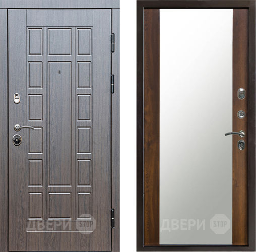 Входная металлическая Дверь Престиж Престиж Зеркало Дуб в Павловском Посаде