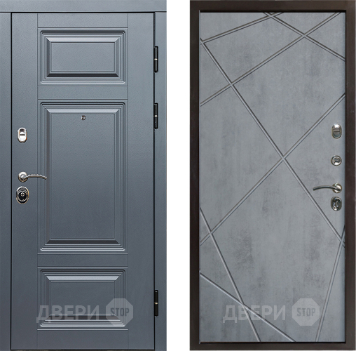 Входная металлическая Дверь Престиж Премиум Лучи Бетон темный в Павловском Посаде