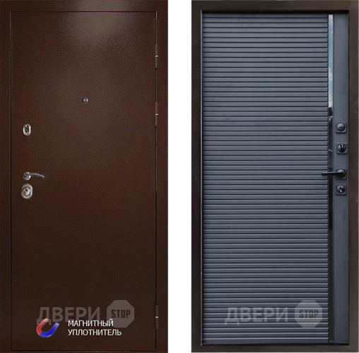 Входная металлическая Дверь Престиж Медь Porte Черный кварц в Павловском Посаде
