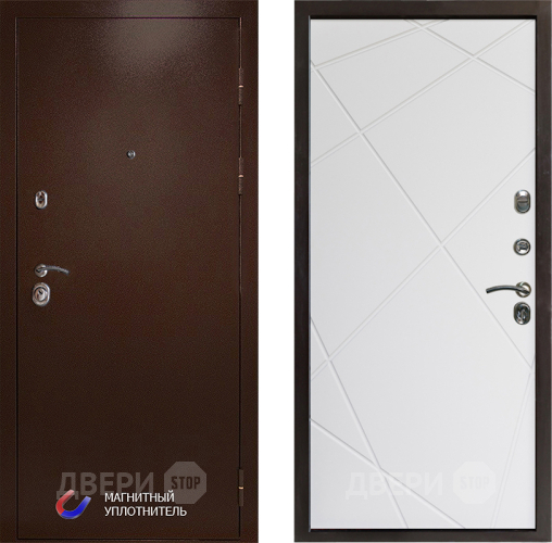 Входная металлическая Дверь Престиж Медь Лучи Бетон белый в Павловском Посаде