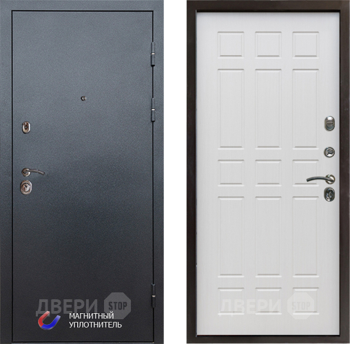 Входная металлическая Дверь Престиж Графит Спарта Лиственница белая в Павловском Посаде