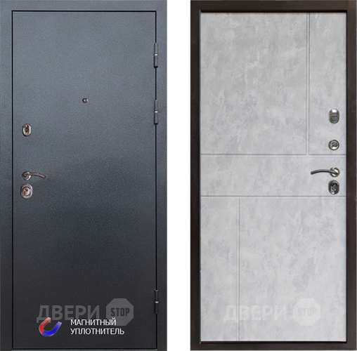 Входная металлическая Дверь Престиж Графит Горизонт Бетон светлый в Павловском Посаде