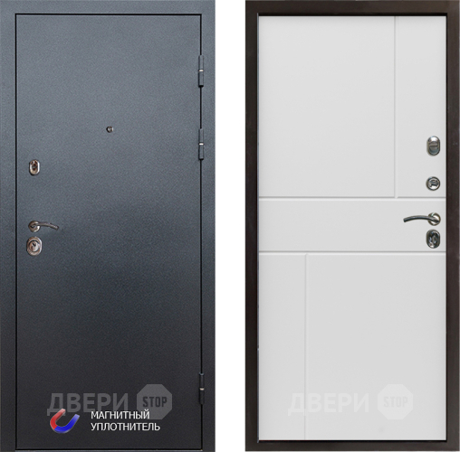 Входная металлическая Дверь Престиж Графит Горизонт Бетон белый в Павловском Посаде