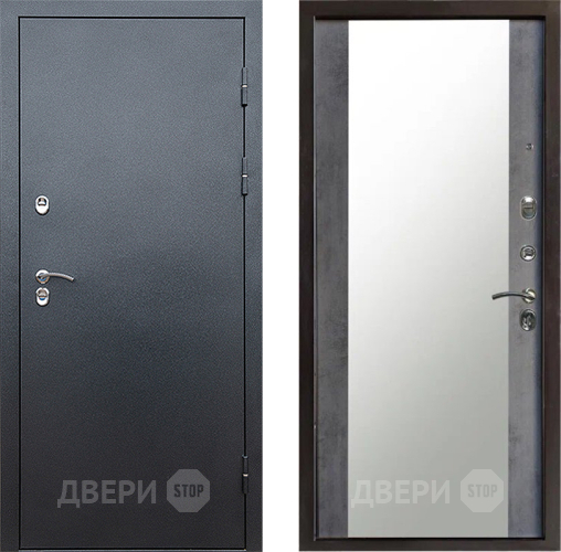 Дверь Престиж TERMO с терморазрывом Снегирь Серебро Зеркало Бетон темный в Павловском Посаде