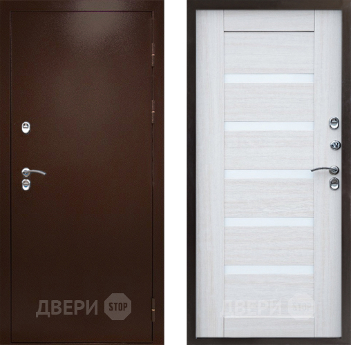 Входная металлическая Дверь Престиж TERMO с терморазрывом Снегирь Медь Царга Лиственница белая в Павловском Посаде