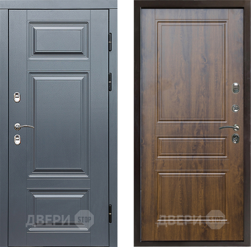 Входная металлическая Дверь Престиж TERMO с терморазрывом Премиум Грэй Классика Дуб в Павловском Посаде