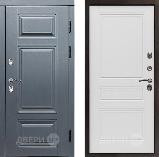 Входная металлическая Дверь Престиж TERMO с терморазрывом Премиум Грэй Классика Лиственница белая в Павловском Посаде