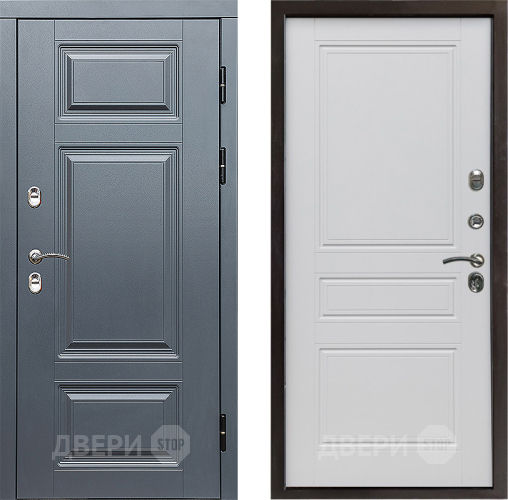 Входная металлическая Дверь Престиж TERMO с терморазрывом Премиум Грэй Классика Белый матовый в Павловском Посаде