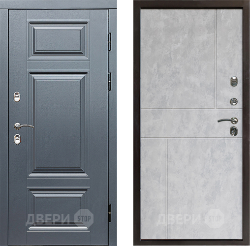 Входная металлическая Дверь Престиж TERMO с терморазрывом Премиум Грэй Горизонт Бетон светлый в Павловском Посаде
