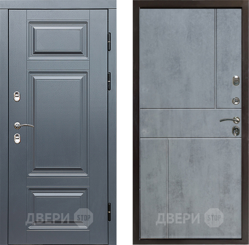 Входная металлическая Дверь Престиж TERMO с терморазрывом Премиум Грэй Горизонт Бетон темный в Павловском Посаде