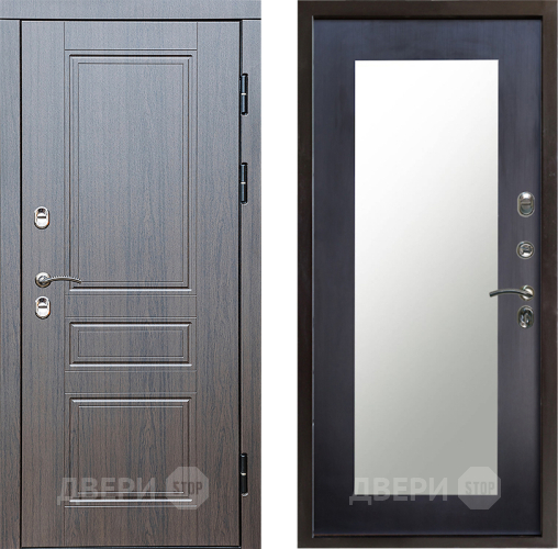 Входная металлическая Дверь Престиж TERMO с терморазрывом Классика Зеркало пастораль Венге в Павловском Посаде