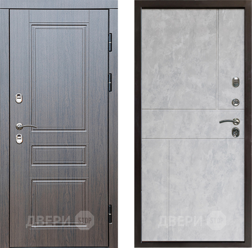 Входная металлическая Дверь Престиж TERMO с терморазрывом Классика Горизонт Бетон светлый в Павловском Посаде