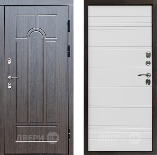 Входная металлическая Дверь Престиж TERMO с терморазрывом Арка Line Белый в Павловском Посаде