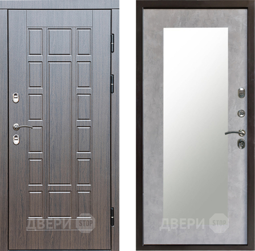Входная металлическая Дверь Престиж TERMO с терморазрывом Престиж Зеркало пастораль Бетон светлый в Павловском Посаде